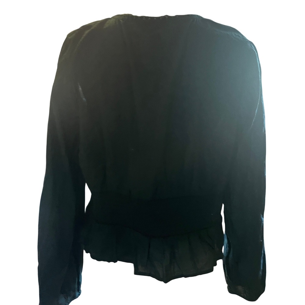American Eagle‎ Women XL Green Eyelet Embroidered Peplum Top  Cottagecore Fairy - Picture 2 of 9